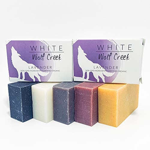 White Wolf Creek Hand Soap - All Natural Handmade Organic Soap Bar, Cold Pressed, Bath Bar Soap Scented using essential oils for a great Hands,Face and Body Wash, Set of 2 Bars (Lavender, 2 Pack)