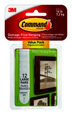 Command 17206-12ES 12PK Large WHT Picture Hanging Strips - Quantity 4 (48 Pairs)