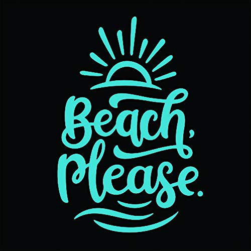 KCD Beach Please Vinyl Decal Sticker | Cars Trucks Vans SUVs Windows Walls Cups Laptops | Light Blue | 5.5 Inch | KCD2418LBL