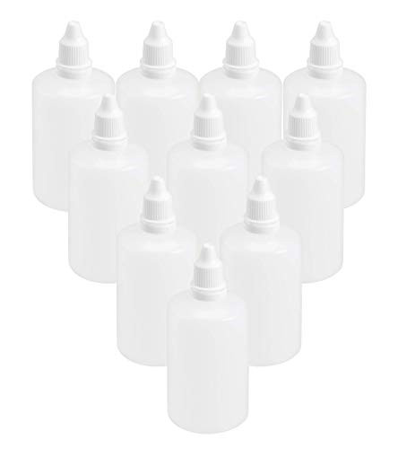 Wowlife 100ml Plastic Small Mouth Drop Bottles 10pcs Empty Squeezable Dropper Bottles Eye Liquid Dropper with Caps