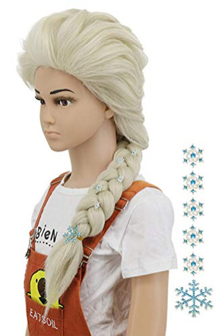 Yuehong Long Beige Braids Prestyled Party Wigs Costume Cosplay Wig Halloween Anime Wig (Kid)