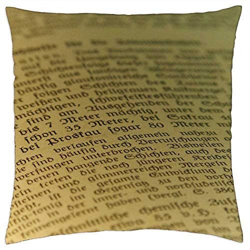 LESGAULEST Throw Pillow Cover (24x24 inch) - Writing Calligraphy Gothic Neogotyk Font German