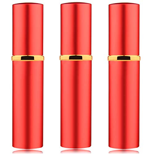 3Pcs 10ML Portable Mini Refillable Perfume Scent Aftershave Atomizer Empty Refillable Spray for Purse or Travel (Red)