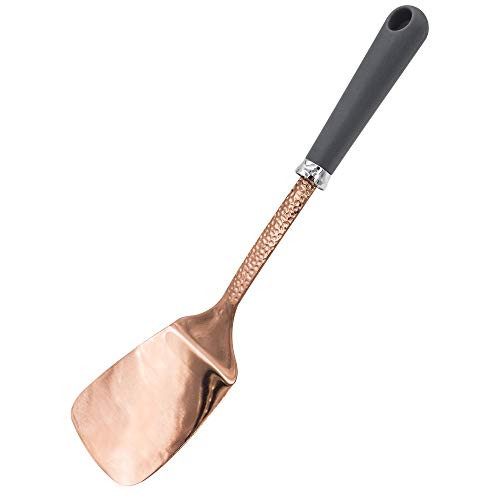 Chef Select Solid Turner, Copper-Colored Steel, Soft Grip Handle