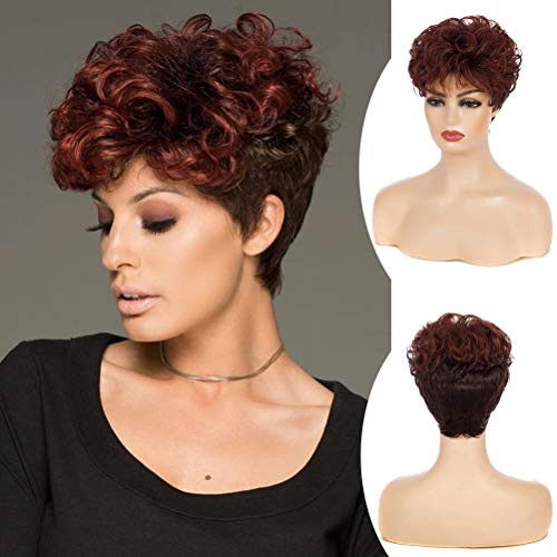 Sallcks Short Curly Orange Wigs for Women Natural Layered 2 Tone Synthetic Cosplay Custome Hair Full Wig with Wig Cap Sallcks Short Curly Orange Wigs for Women Natural Layered 2 Tone Synthetic Cosplay Custome Hair Full Wig with Wig Cap