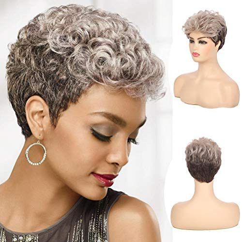 Sallcks Short Curly Blonde Wigs for Women Natural Layered 2 Tone Synthetic Cosplay Custome Hair Full Wig with Wig Cap Sallcks Short Curly Blonde Wigs for Women Natural Layered 2 Tone Synthetic Cosplay Custome Hair Full Wig with Wig Cap