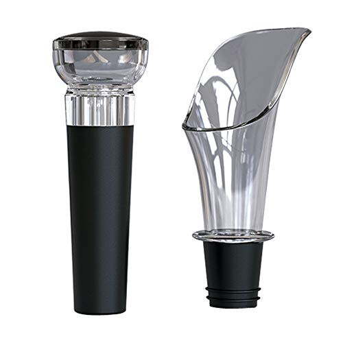 Vacuum Wine Bottle Stoppers and Wine Pourer Set Reusable Silicone Wine Stopper and Wine Pourer Keeping Wine Fresh