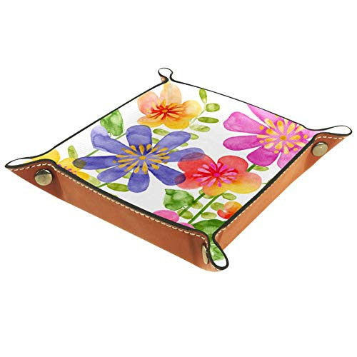 Flower Dice Tray, Folding Tray PU Leather Dice Rolling Tray Holder for RPG Dice Gaming and Other Board Game Table Games