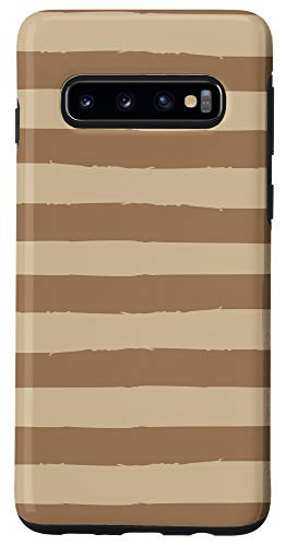 Galaxy S10 Modern Stripes Beige Gray Cream  and  Brown AEW607 Case