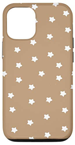 iPhone 12/12 Pro Aesthetic Pastel light Beige with Stars Cool Cute Trendy Case