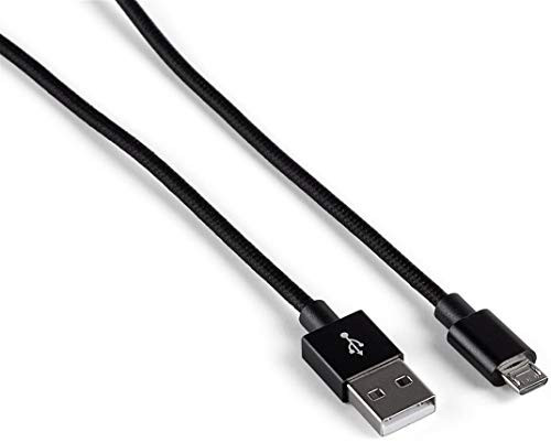 Micro USB Cable Android Charger, Maeline Micro USB Android Charger Cable Nylon Braided Cord Compatible with Samsung Galaxy S7 S6 J7 Note 5, Kindle, Xbox, PS4-Black (3ft, 1 Pack)
