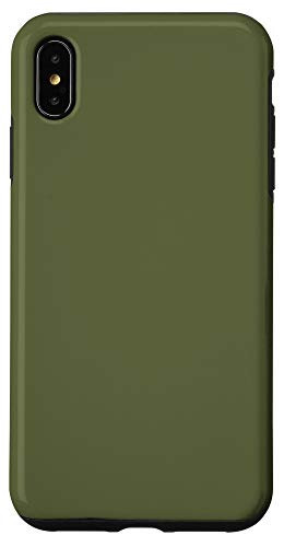 iPhone XS Max Matte Dark Green Olive Pattern AEJ067 Case