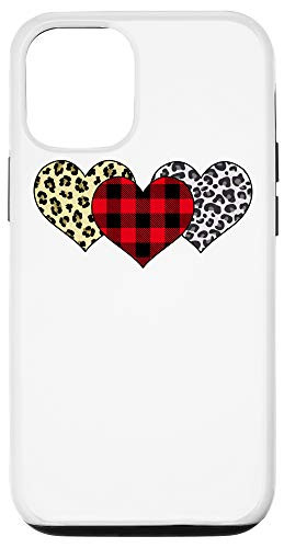 iPhone 12/12 Pro Valentine's Day Buffalo Check Heart Cheetah Heart Case