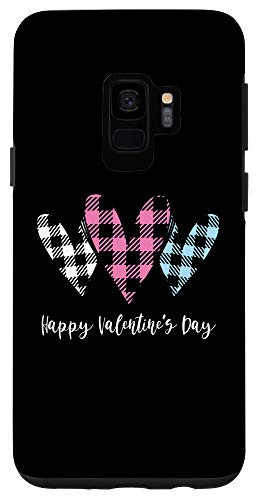 Galaxy S9 Buffalo Check Plaid Hearts Valentine Love Valentine's Day Case
