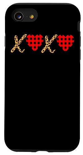iPhone SE (2020) / 7 / 8 Valentine's Day Buffalo Check Heart Cheetah Heart Case