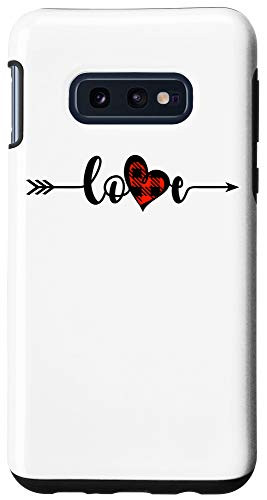 Galaxy S10e Valentine's Day Love Plaid Heart Buffalo Check Arrow Love Case