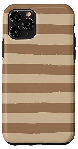 iPhone 11 Pro Modern Stripes Beige Gray Cream  and  Brown AEW607 Case