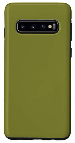 Galaxy S10 Matte Green Olive Yellow Pattern AEJ033 Case