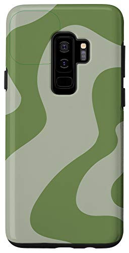 Galaxy S9plus Olive Green Liquid Swirl Abstract Art Retro Pattern Case
