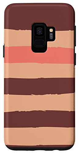 Galaxy S9 Modern Stripe Pattern Brown Beige  and  Coral AEW646 Case