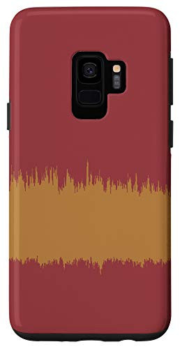 Galaxy S9 Modern Stripe Pattern Burgundy  and  Light Brown Beige AEW536 Case