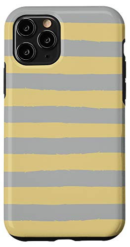 iPhone 11 Pro Modern Stripes Pastel Beige Gray  and  Yellow AEW605 Case