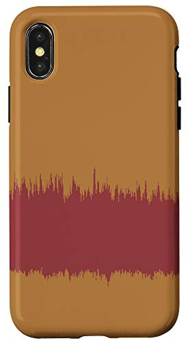 iPhone X/XS Modern Stripe Pattern Burgundy  and  Light Brown Beige AEW535 Case