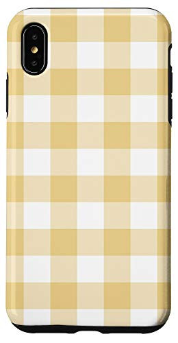 iPhone XS Max Orange Yellow Gingham Plaid Rustic Pattern AEH585 Case