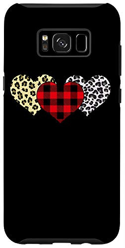 Galaxy S8plus Valentine's Day Buffalo Check Heart Cheetah Heart Case