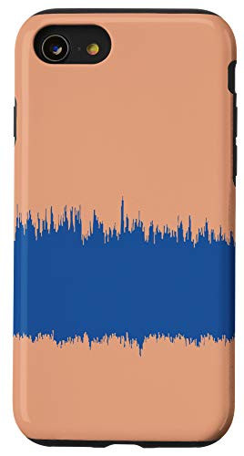 iPhone SE (2020) / 7 / 8 Modern Stripe Pattern Blue  and  Light Beige Coral AEW464 Case