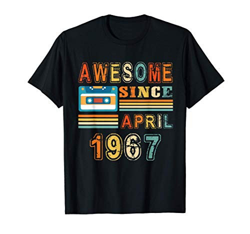 Vintage April 1967 53 Years Old 53rd Birthday Cassette Tape T-Shirt