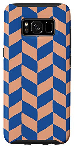 Galaxy S8 Chevron Pattern Blue  and  Light Beige Coral AEW550 Case