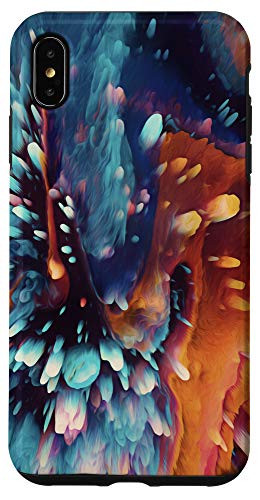 iPhone XS Max Teal Blue Yellow Orange Brown Pink Pattern AEH103 Case