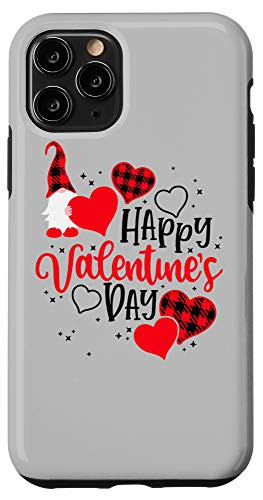 iPhone 11 Pro Valentine's Day Gnome Holding Hearts Buffalo Check Gnome Case