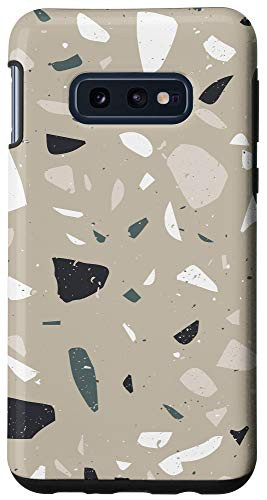 Galaxy S10e Terrazzo Tan Gray Teal Blue Green Black White Pattern AEP014 Case