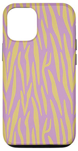 iPhone 12/12 Pro Zebra Print Animal Yellow  and  Lavender Pink AEW371 Case