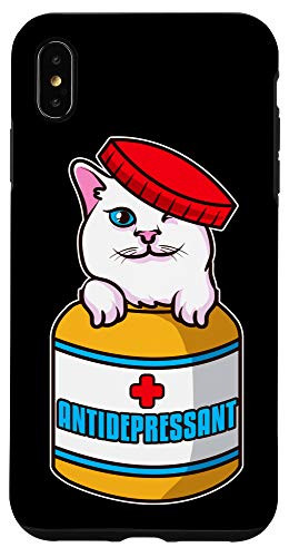 iPhone XS Max Adorable Cat Antidepressant Pets Fix Depression Cute Kitty Case