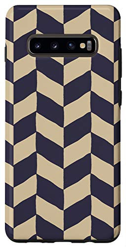 Galaxy S10plus Chevron Pattern Dark Purple Gray  and  Pastel Beige AEW575 Case