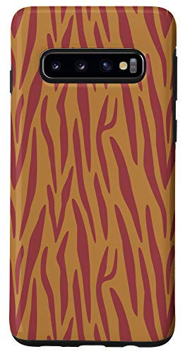 Galaxy S10 Zebra Print Animal Burgundy  and  Light Brown Beige AEW439 Case