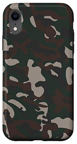 iPhone XR Tan Brown Green Khaki Camo Camoflage AEH802 Case