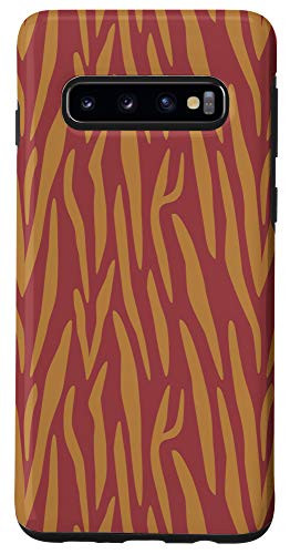 Galaxy S10 Zebra Print Animal Burgundy  and  Light Brown Beige AEW440 Case