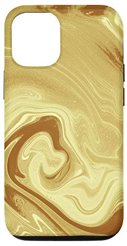 iPhone 12/12 Pro Yellow Tan Brown Red Swirl Pattern AEP143 Case