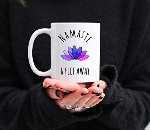 Funny Namaste 6 Feet Away Coffee Mug, Funny Work From Home Mugs, Remote Working Mug, Funny Working From Home Mug Cup, Quarantine Coffee Mugs IPVCOM Funny Namaste 6 Feet Away Coffee Mug, Funny Work From Home Mugs, Remote Working Mug, Funny Working From Home Mug Cup, Quarantine Coffee Mugs IPVCOM
