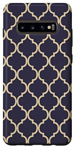 Galaxy S10plus Arabesque Pattern Dark Purple Gray  and  Pastel Beige AEW321 Case
