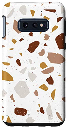 Galaxy S10e Terrazzo Tan Brown Red Maroon White Pattern AEP026 Case