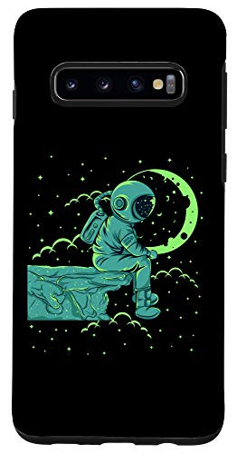 Galaxy S10 Space Astronaut Sitting In Space Moonlight Sky Stars Case