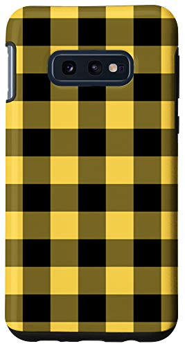 Galaxy S10e Yellow Black Gingham Plaid Rustic Pattern AEH596 Case