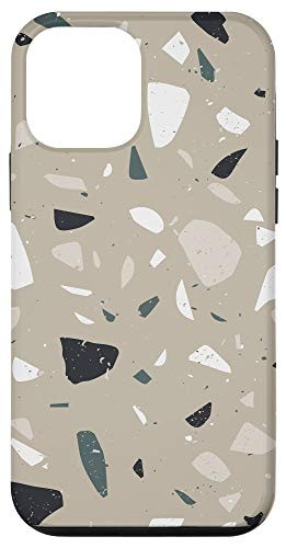 iPhone 12 mini Terrazzo Tan Gray Teal Blue Green Black White Pattern AEP014 Case