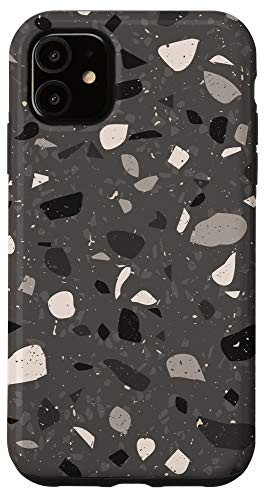iPhone 11 Terrazzo Black Tan Gray White Pattern AEP022 Case