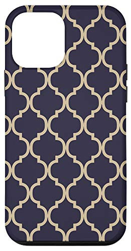 iPhone 12 mini Arabesque Pattern Dark Purple Gray  and  Pastel Beige AEW321 Case